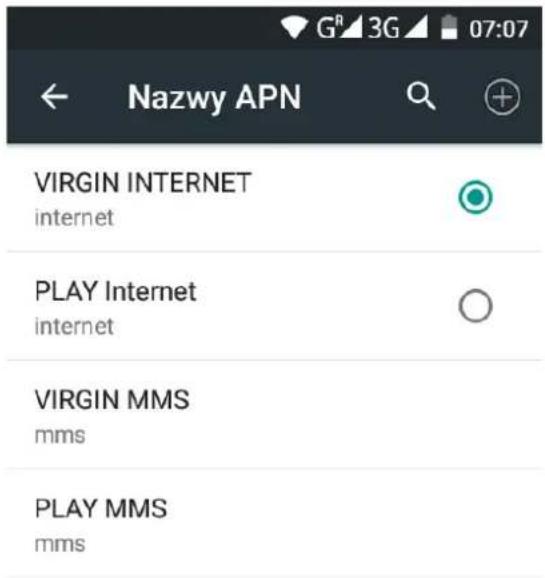 myPhone Luna II - Dodawanie punktów dostępowych APN - 1