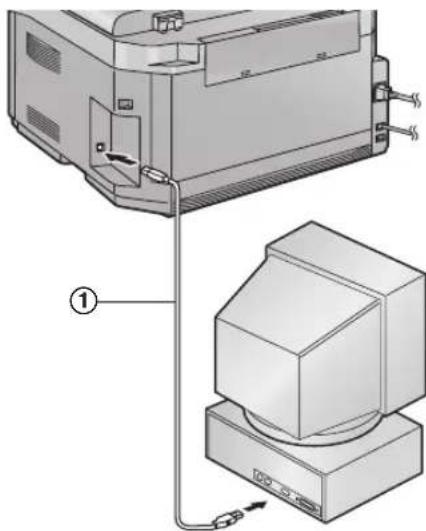 PANASONIC KX-FLB803PD - Podłącz kabel USB (①) do portu USB. - 1