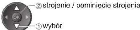 ② strojenie / pominięcie strojenia ① wybór