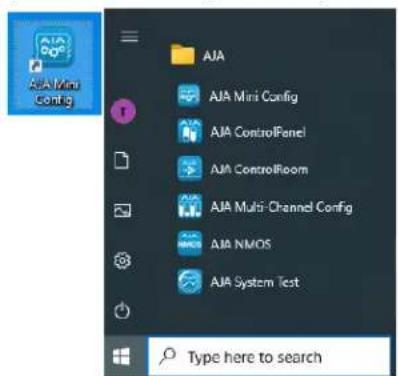 AJA Mini Config AJA AJA Mini Config AJA ControlPanel AJA ControlRoom AJA Multi-Channel Config AJA NMOS AJA System Test Type here to search