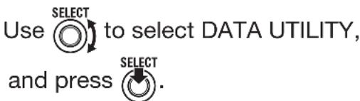 Use ⏻ to select DATA UTILITY, and press ⏻.
