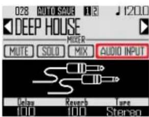 028 AUTO SAUSE 1/3 J 120.0 DEEP HOUSE MIXER MUTE SOLO MIX AUDIO INPUT Below Revorb Tone 100 100 Stereo