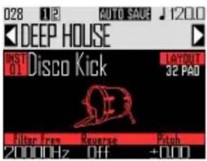 028 12 AUTO SAVE 120.0 DEEP HOUSE INST 01 Disco Kick LAYOUT 32 PAD Filtr Free Reptuse Ptoch 20000Hz Off +0.00