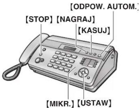 [ODPOW. AUTOM.] [STOP] [NAGRAJ] [KASUJ] [MIKR.] [USTAW]