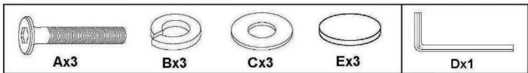 Ax3 Bx3 Cx3 Ex3 Dx1
