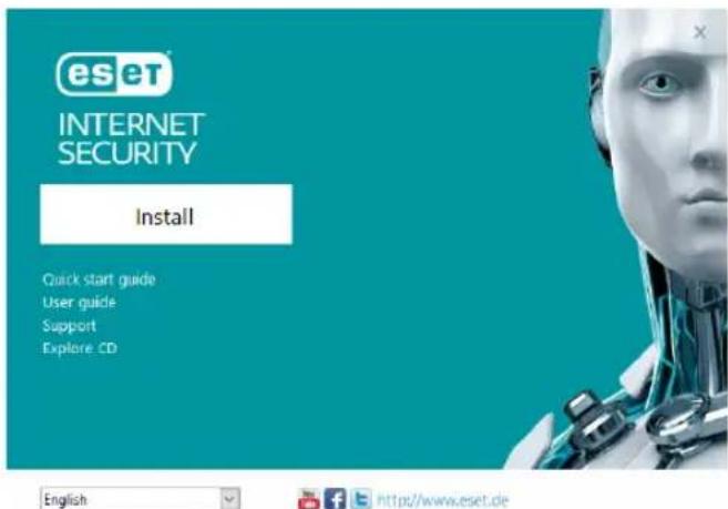 eset INTERNET SECURITY Install Quick start guide User guide Support Explore CD English http://www.eset.de