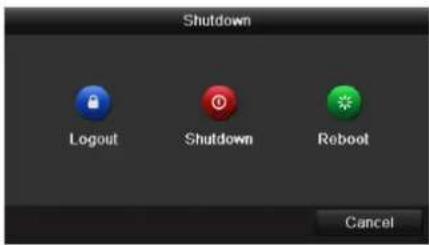 Shutdown Logout Shutdown Reboot Cancel