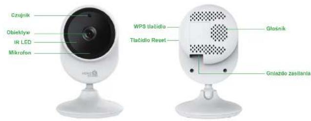 Czujnik Obiektyw IR LED Mikrofon WPS tlačidlo Tlačidlo Reset Głośnik Gniażdo zasllania
