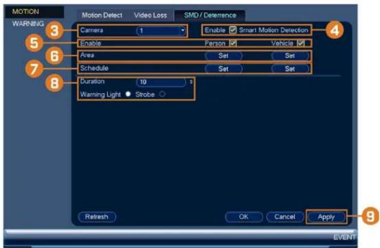 Lorex NK163-85CB - To configure person and/or vehicle detection: - 1