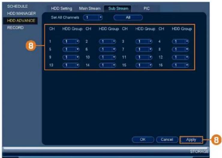 Lorex NK163-85CB - To configure hard drive groups: - 5