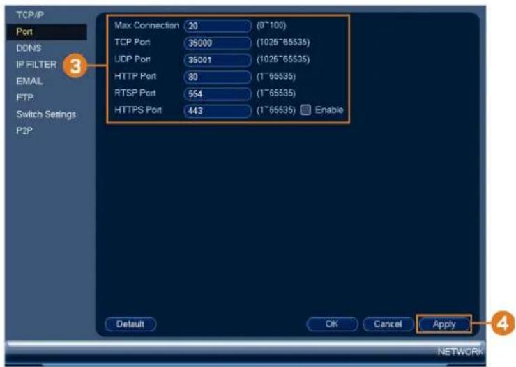 Lorex NK163-85CB - To configure system ports: - 2