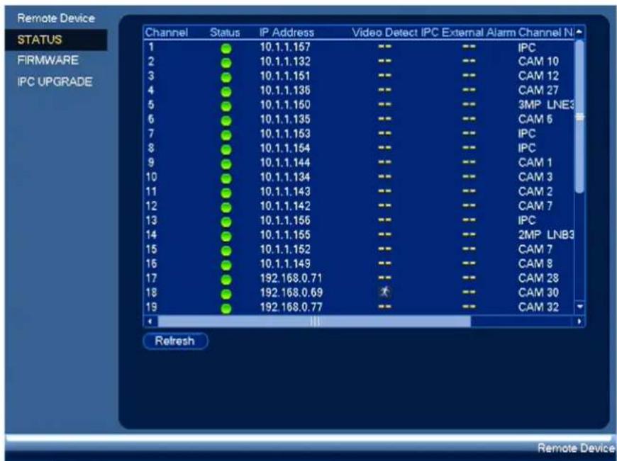 Lorex NK163-85CB - To view camera status: - 2