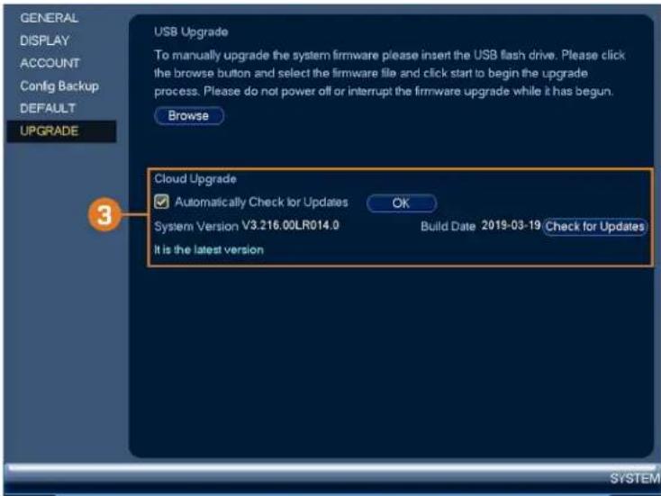 Lorex NK163-85CB - To configure automatic firmware upgrade: - 1