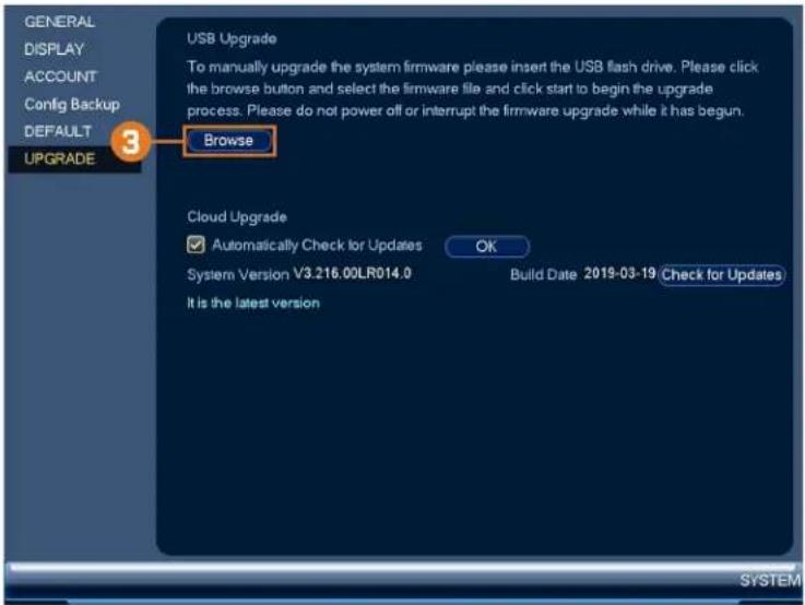 Lorex NK163-85CB - To upgrade firmware manually: - 1