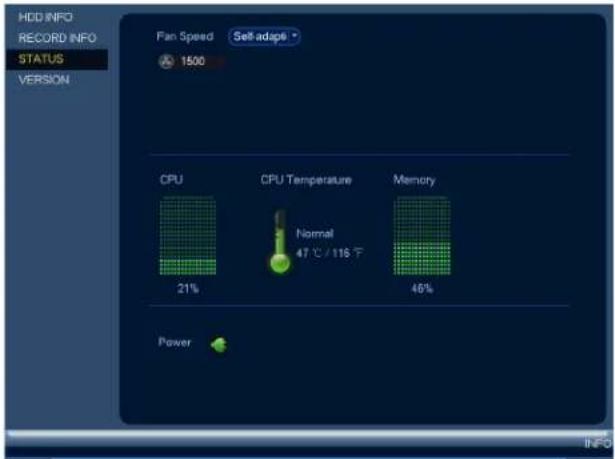 Lorex NK163-85CB - Fan and CPU Status - 1