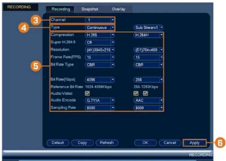 Lorex NK163-85CB - To configure recording quality: - 1