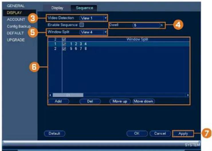 Lorex NK163-85CB - To configure Sequence mode: - 1