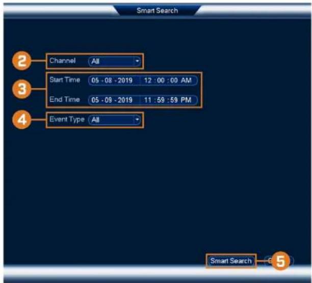 Lorex NK163-85CB - To perform a Smart Search: - 1