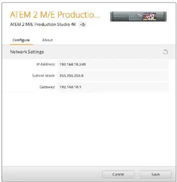 Blackmagic Design ATEM 4 - Changing the Switcher Network Settings - 1