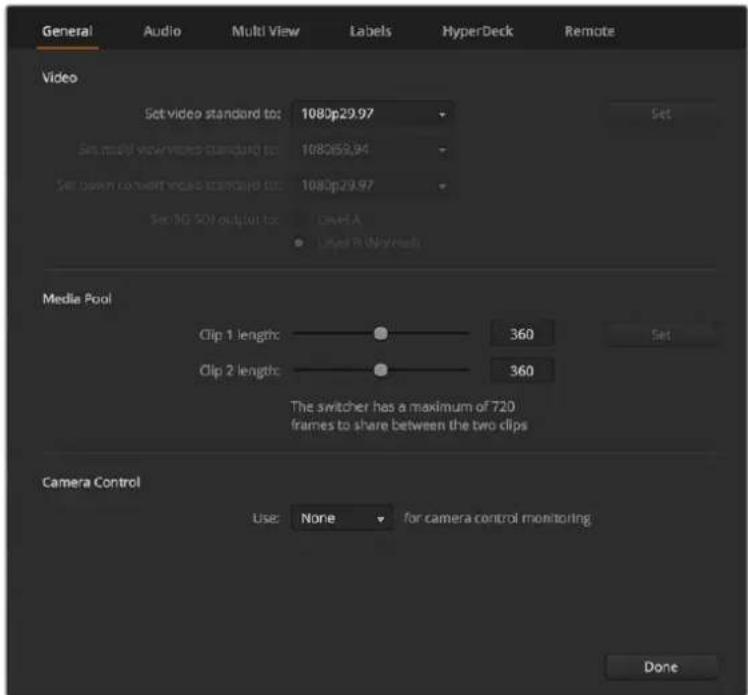 Blackmagic Design ATEM 4 - Setting the Switcher Video Standard - 1