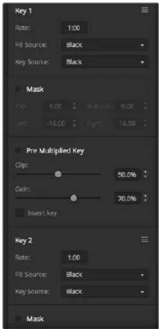 Blackmagic Design ATEM 4 - To set up a luma/linear key on downstream keyer 1 on the software control panel: - 1