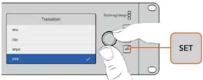 Blackmagic Design ATEM 4 - To change the transition type: - 1