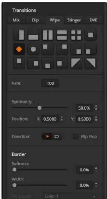 Blackmagic Design ATEM 4 - To perform a wipe transition on the software control panel: - 1