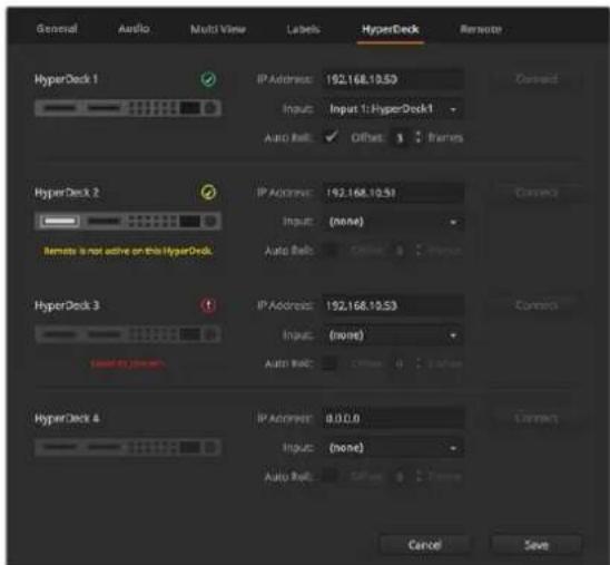 Blackmagic Design ATEM 4 - HyperDeck Settings - 1