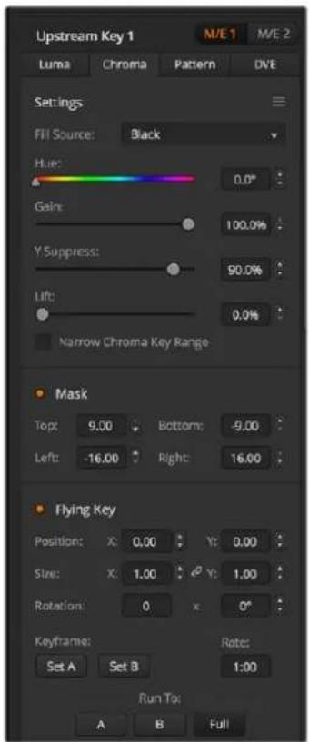 Blackmagic Design ATEM 4 - To set up a chroma key on upstream keyer 1 on the software control panel: - 1