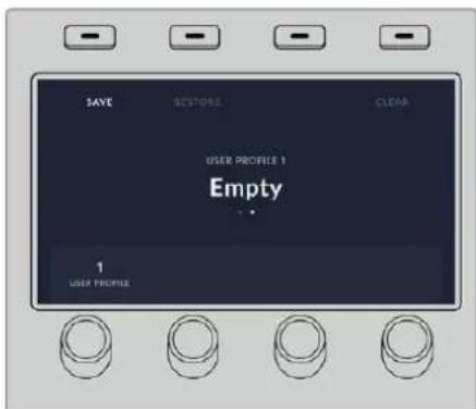 Blackmagic Design ATEM 4 - To save a user profile: - 1
