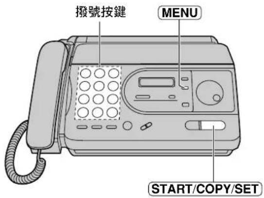 撥號按鍵 MENU START/COPY/SET