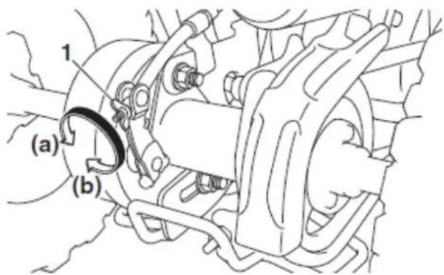 YAMAHA YFZ50 (2016) - Regulacja luzu dźwigni hamulca tylnego - 2