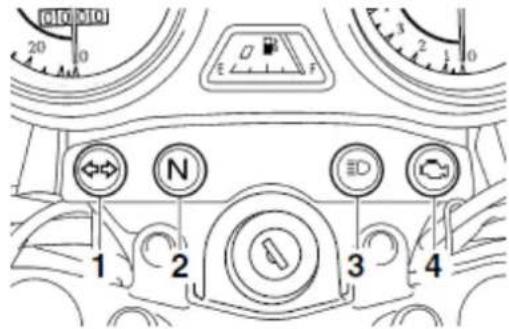 YAMAHA YBR125 (2014) - Lampki sygnalizacyjne i lampki ostrzegawcze - 1