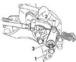 YAMAHA YFZ450 (2017) - Regulacja luzu hamulca postojowego - 1