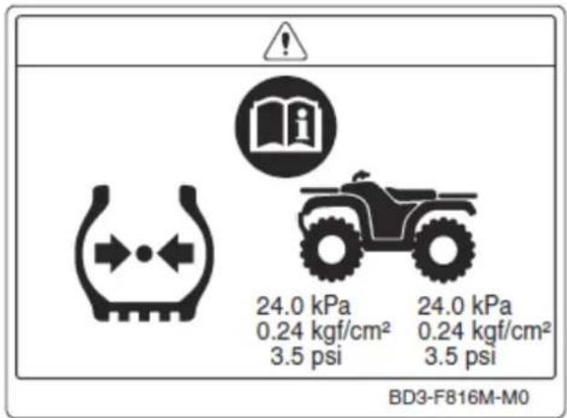 YAMAHA YFM90 (2015) - OSTRZEŻENIA I ETYKIETY INFORMACYJNE - 8