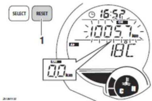 YAMAHA XMAX 125 (2015) - Aby wyzerować wskaźnik wymiany oleju - 2