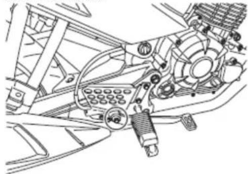 YAMAHA YS125 (2018) - Sprawdzenie i smarowanie pedału hamulca i pedału zmiany biegów - 1