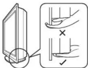 Diagram illustrating a hand holding a vertical tube with cross and check symbols indicating correct and incorrect states.