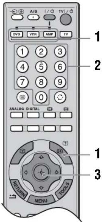 A/B | / TV DVD VCR AMP TV 1 2 3 4 5 6 7 8 9 0 ANALOG DIGITAL RETURN MENU TOOLS 1 2 3
