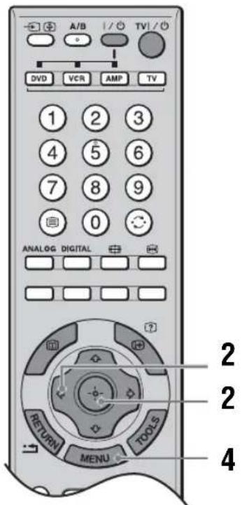 A/B TVI/ DVD VCR AMP TV 1 2 3 4 5 6 7 8 9 0 ANALOG DIGITAL RETURN MENU TOOLS 2 2 4