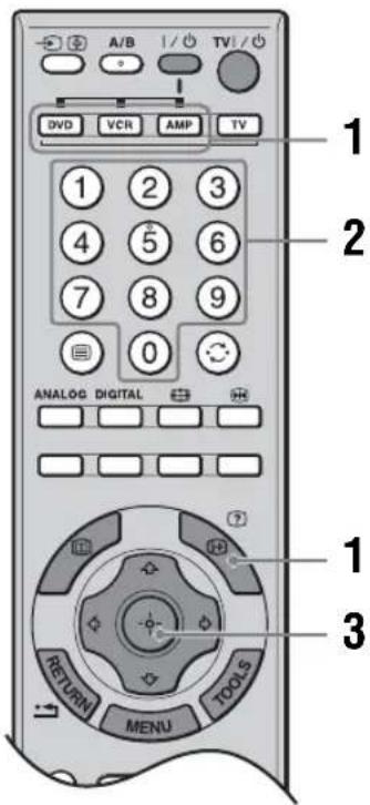 A/B TV DVD VCR AMP TV 1 2 3 4 5 6 7 8 9 0 ANALOG DIGITAL RETURN MENU TOOLS 1 2 3