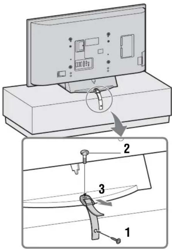 SONY Bravia KDL-46V2000AEP - 3: Zabezpieczenie odbiornika TV przed przewróceniem - 1