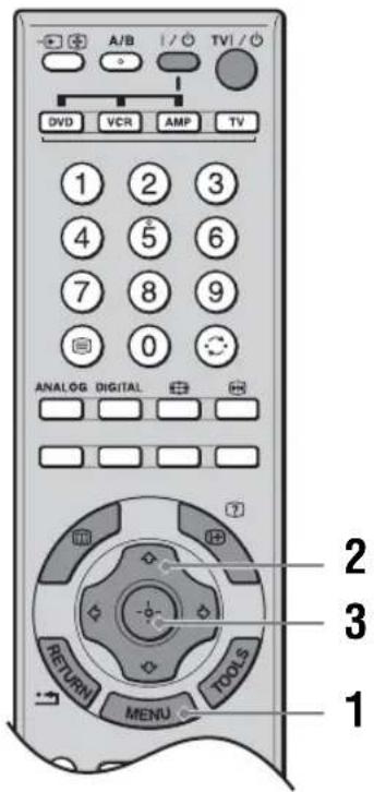 A/B TVI DVD VCR AMP TV 1 2 3 4 5 6 7 8 9 0 ANALOG DIGITAL RETURN MENU TOOLS 1 2 3