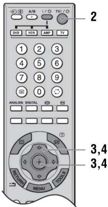 A/B TVI/ DVD VCR AMP TV 1 2 3 4 5 6 7 8 9 0 ANALOG DIGITAL RETURN MENU TOOLS 2 3,4 3,4