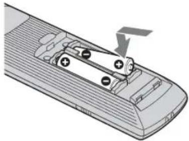 SONY Bravia KDL-46V2000AEP - To insert batteries into the remote - 1