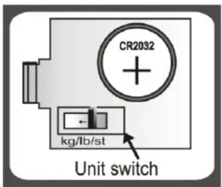 CR2032 kg/lb/st Unit switch