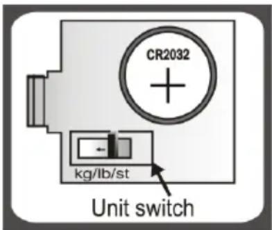 CR2032 kg/lb/st Unit switch