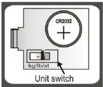 CR2032 kg/lb/st Unit switch