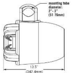 mounting tube diameter: 2"-3" (51-78mm) 13.5" (342.4mm)