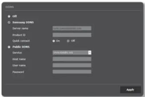 Hanwha SNV-8080 - To connect to the Samsung DDNS in camera setup - 1